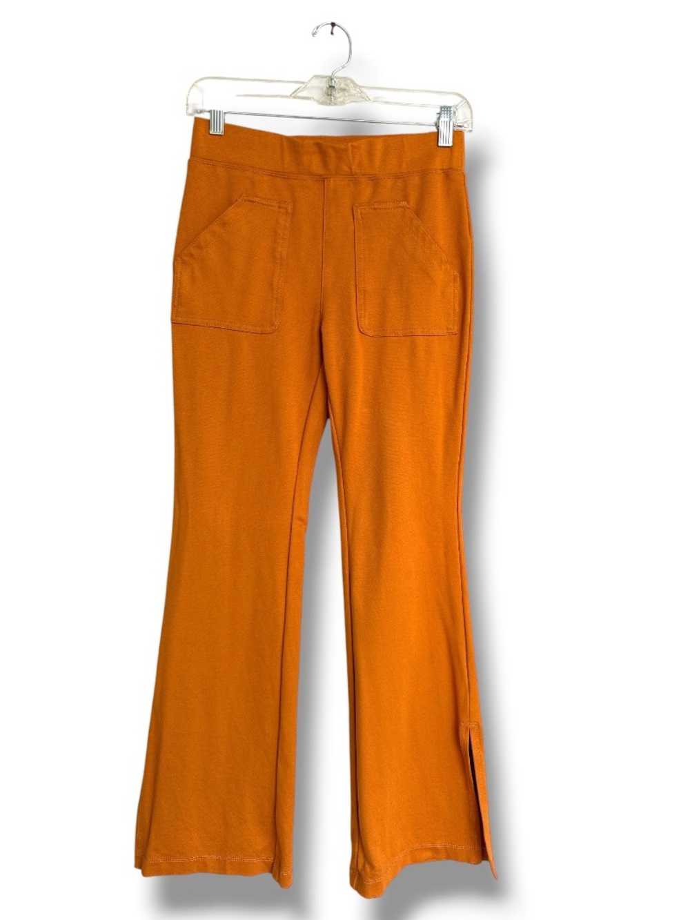 Anthropologie Maeve Eve Knit Flare Leg Pull-On Pants In Cedar Size XS - Picture 2 of 13